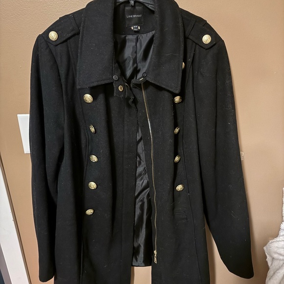 Lane Bryant Jackets & Blazers - Lane Bryant Black Pea Coat with Gold Buttons